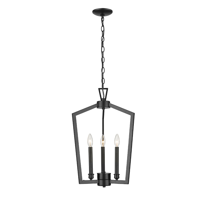 23'' Lizabeth Matte Black 3 Light Pendant