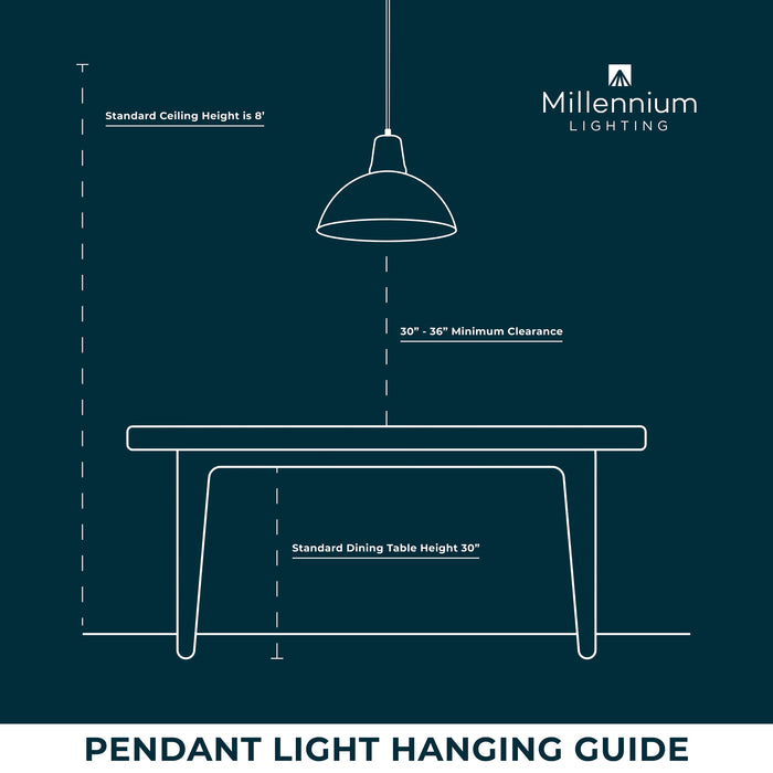 23'' Lizabeth Matte Black 3 Light Pendant