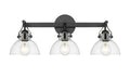 23''  Matte Black 3 Light Bath Vanity