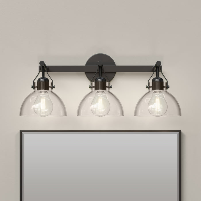 23''  Matte Black 3 Light Bath Vanity
