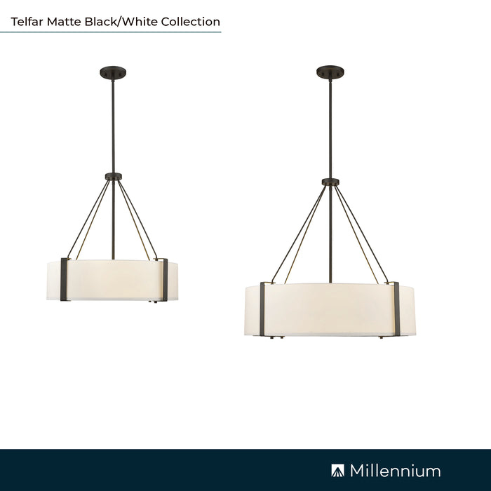 23'' Telfar Matte Black/White 3 Light Pendant