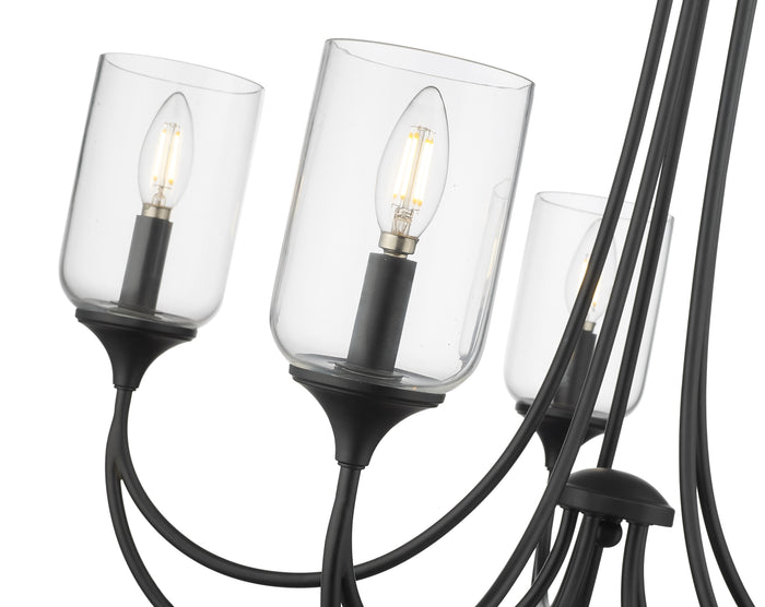 23'' Waddingham Matte Black 5 Light Chandelier