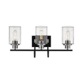 23.25'' Clifton Matte Black/Brushed Nickel 3 Light Bath Vanity