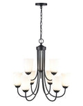 23.25'' Ivey Lake Matte Black 9 Light Chandelier