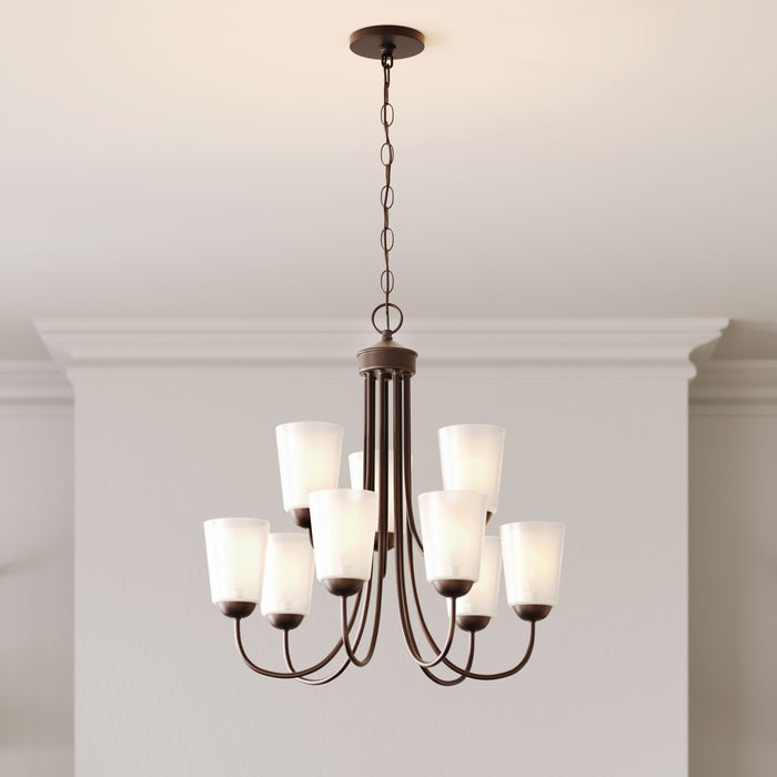 23.25'' Ivey Lake Rubbed Bronze 9 Light Chandelier