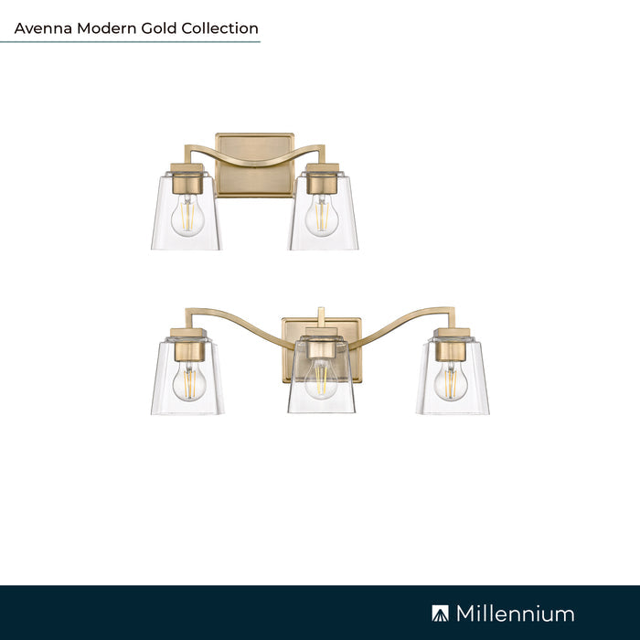 23.5'' Avenna Modern Gold 3 Light Bath Vanity