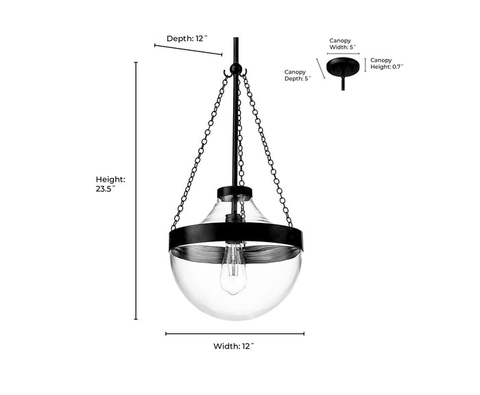 23.5'' Clarra Polished Nickel 1 Light Pendant