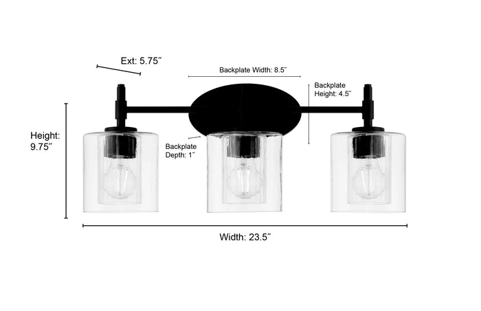 23.5'' Solventa Vintage Brass 3 Light Bath Vanity