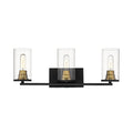 23.75'' Pasadena Matte Black/Heirloom Bronze 3 Light Bath Vanity