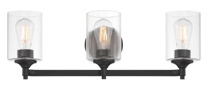 23.75'' Ryehouse Matte Black 3 Light Bath Vanity