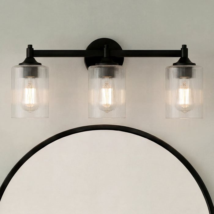 23.75'' Ryehouse Matte Black 3 Light Bath Vanity