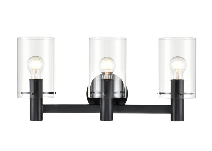 24'' Apolla Matte Black 3 Light Bath Vanity