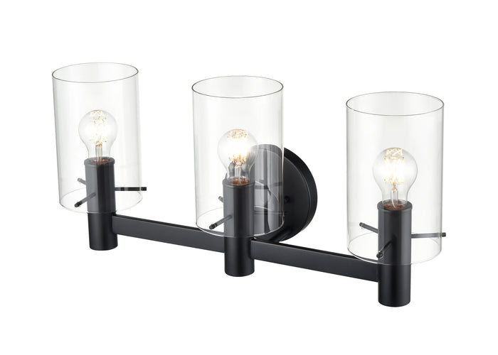24'' Apolla Matte Black 3 Light Bath Vanity