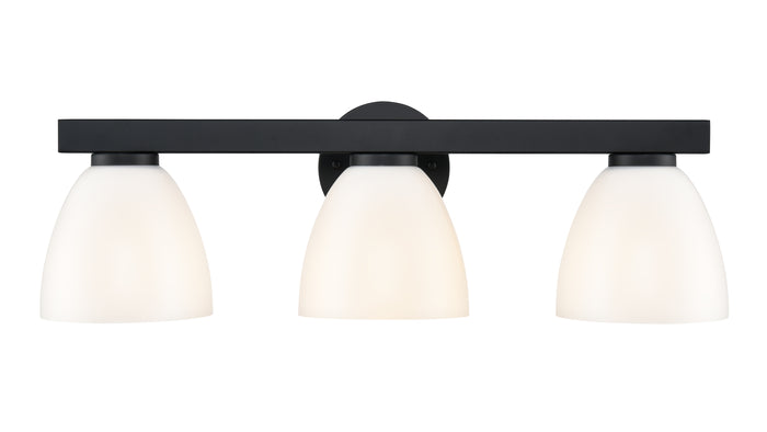 24'' Apria Matte Black 3 Light Bath Vanity