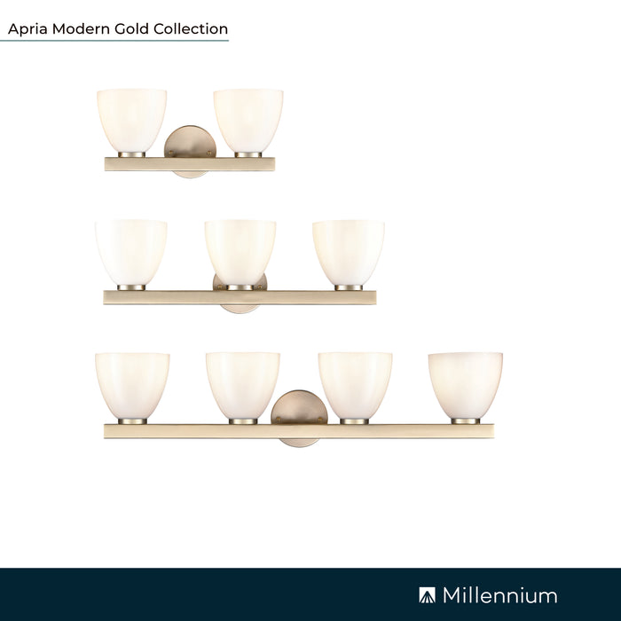 24'' Apria Modern Gold 3 Light Bath Vanity