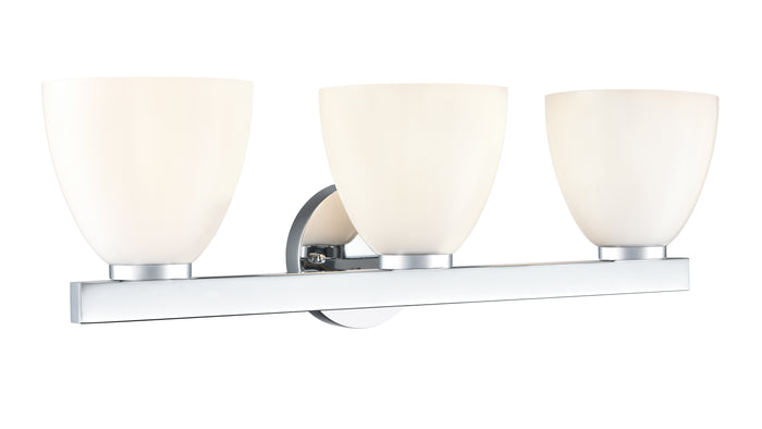 24'' Apria Polished Chrome 3 Light Bath Vanity
