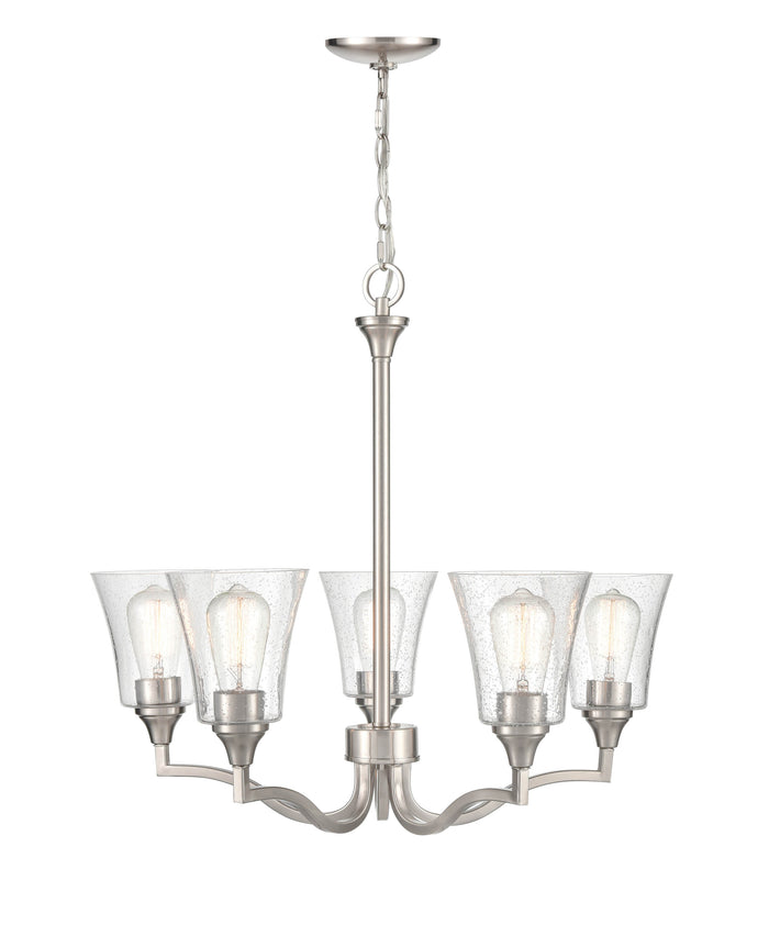 24'' Caily Brushed Nickel 5 Light Chandelier