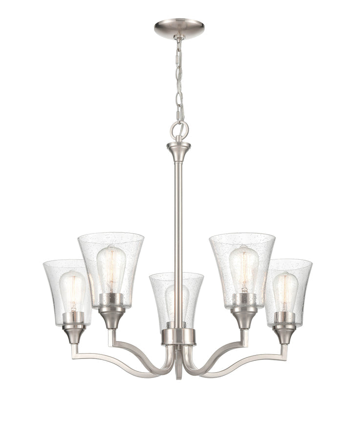 24'' Caily Brushed Nickel 5 Light Chandelier