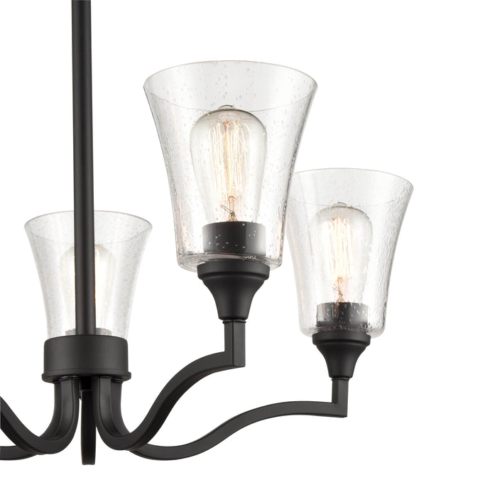 24'' Caily Matte Black 5 Light Chandelier