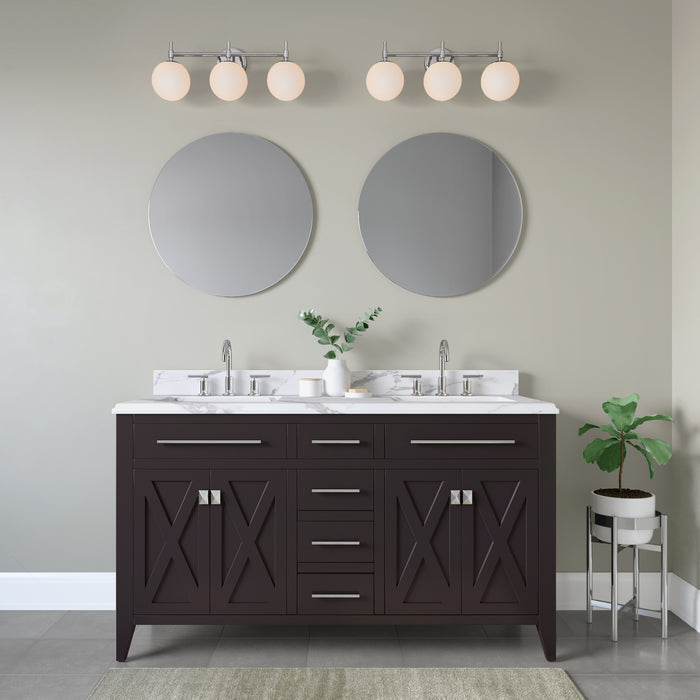 24''  Chrome 3 Light Bath Vanity