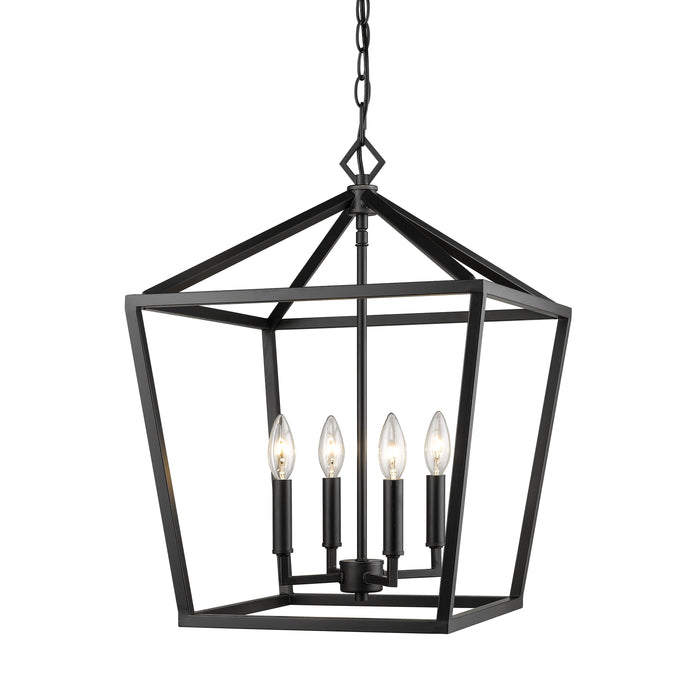 24'' Corona Matte Black 4 Light Pendant