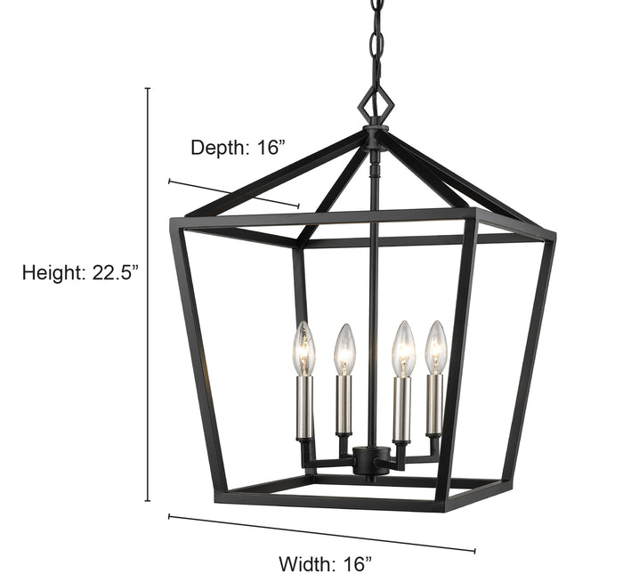 24'' Corona Modern Gold 4 Light Pendant