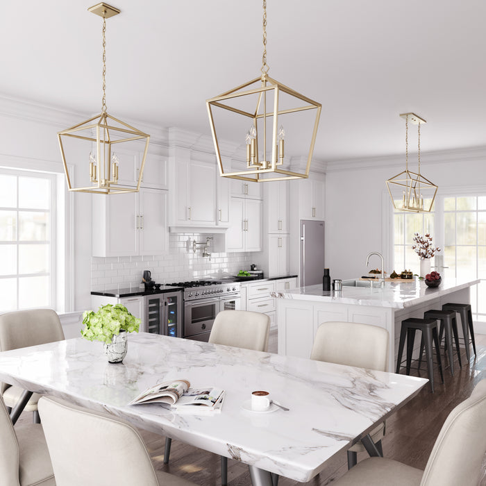 24'' Corona Modern Gold 4 Light Pendant