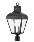 24'' Edenton Matte Black 3 Light Post Lantern