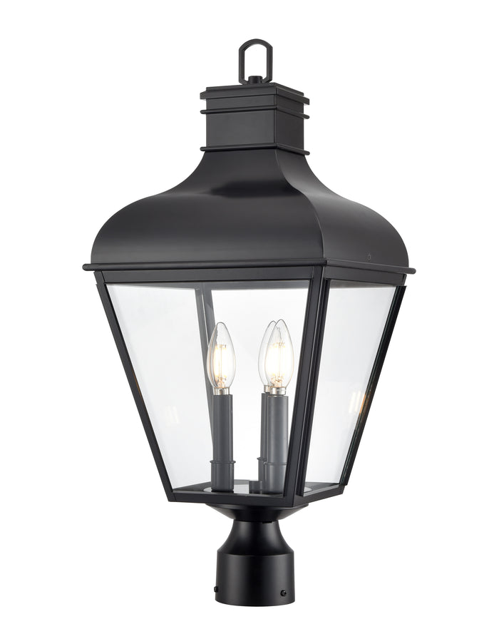 24'' Edenton Matte Black 3 Light Post Lantern