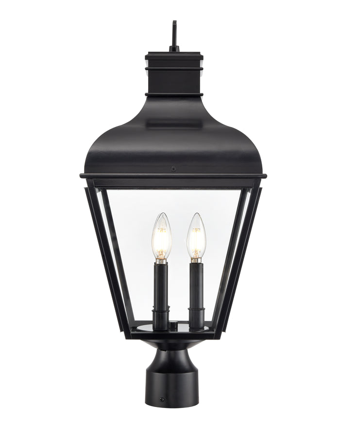 24'' Edenton Matte Black 3 Light Post Lantern