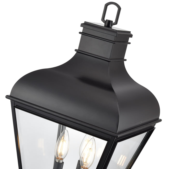 24'' Edenton Matte Black 3 Light Post Lantern