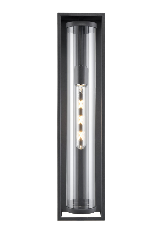 24-inch Caleb Textured Black 1-Light Outdoor Wall Sconce