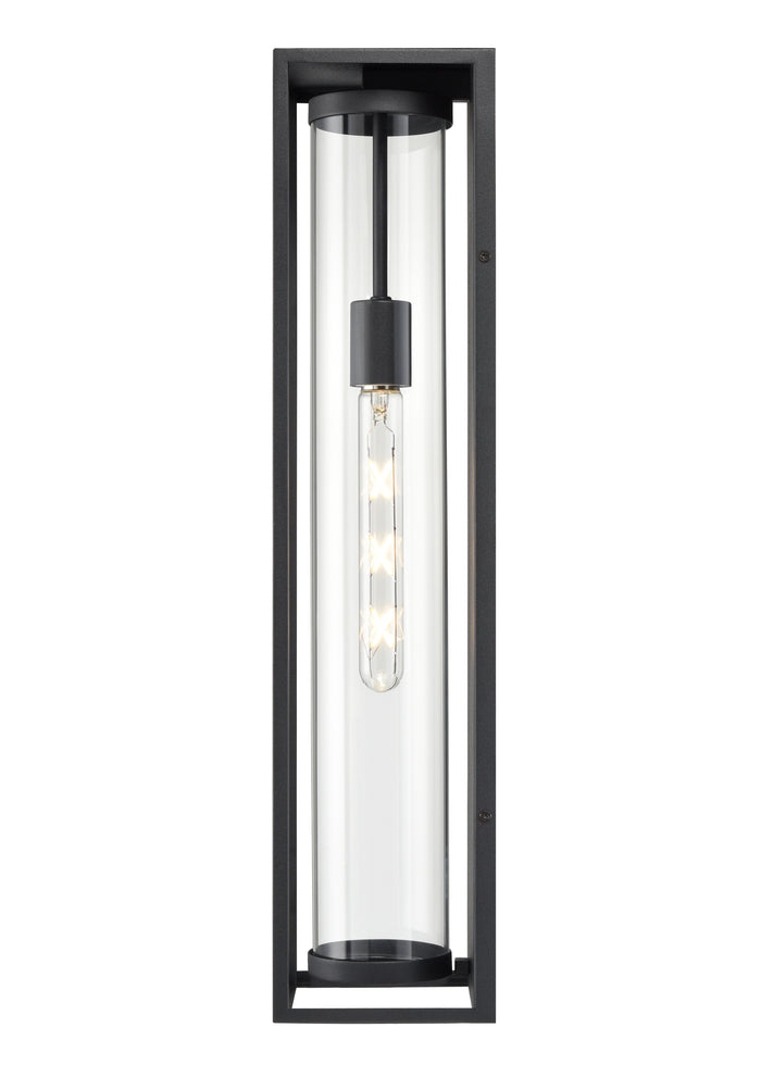24-inch Caleb Textured Black 1-Light Outdoor Wall Sconce