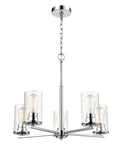 24-inch Verlana Chrome 5-Light Clear Glass Chandelier