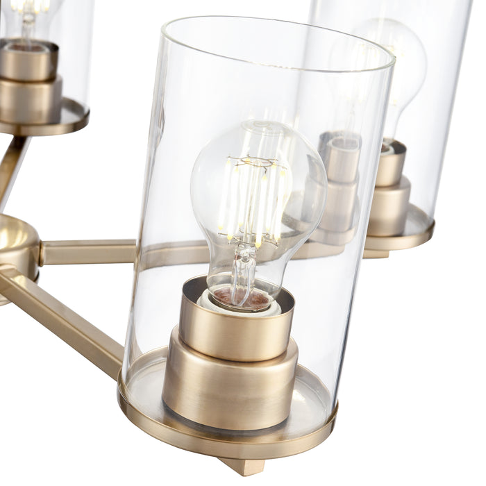 24-inch Verlana Modern Gold 5-Light Clear Glass Chandelier