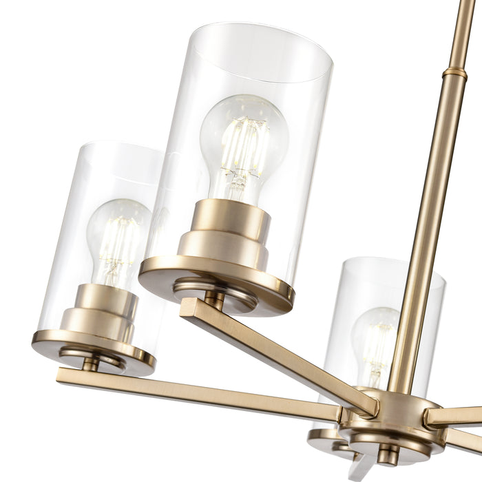 24-inch Verlana Modern Gold 5-Light Clear Glass Chandelier