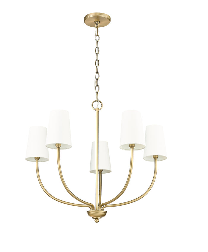 24'' Kandor Vintage Brass 5 Light Chandelier
