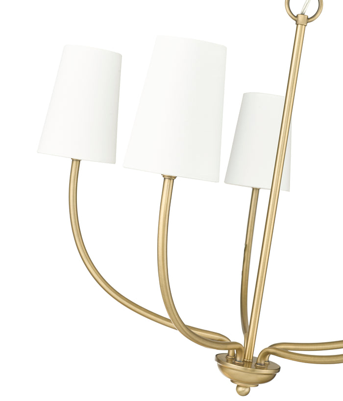 24'' Kandor Vintage Brass 5 Light Chandelier
