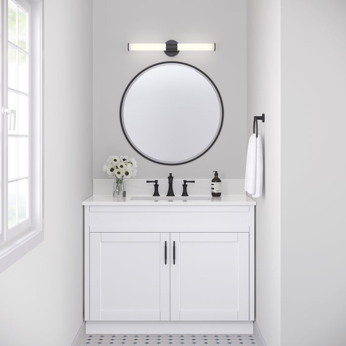 24'' Trumann Matte Black 1 Vanity Light