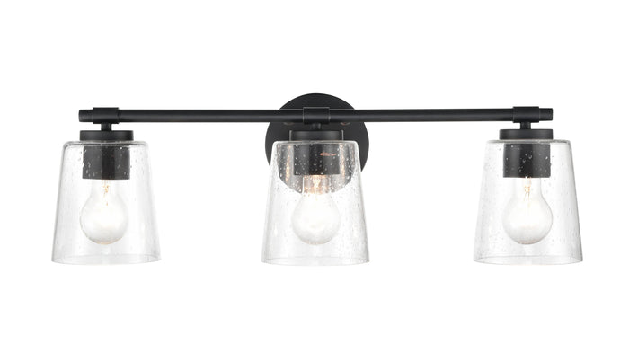 24.5''  Matte Black 3 Light Bath Vanity