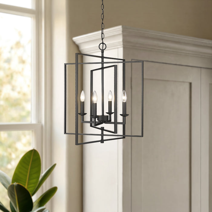 24.5'' Nellis Matte Black 4 Light Pendant