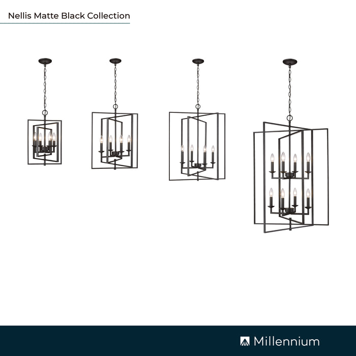24.5'' Nellis Matte Black 4 Light Pendant