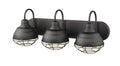 24.5'' Neo-Industrial Matte Black 3 Light Bath Vanity