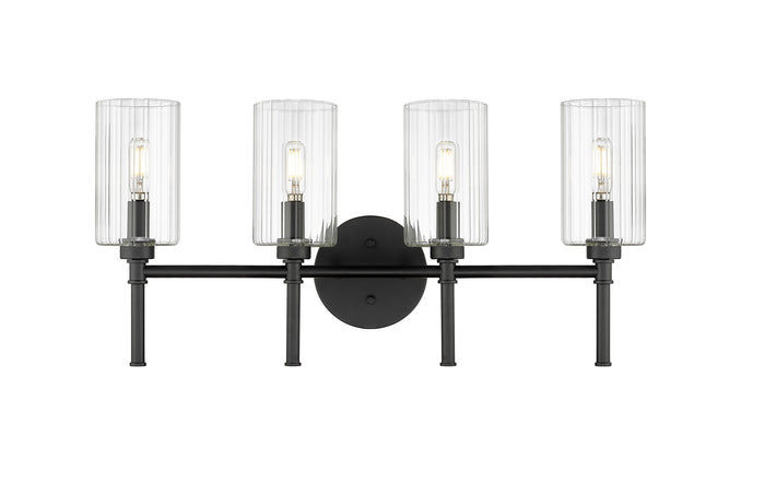 25.5'' Chastine Matte Black 4 Light Bath Vanity