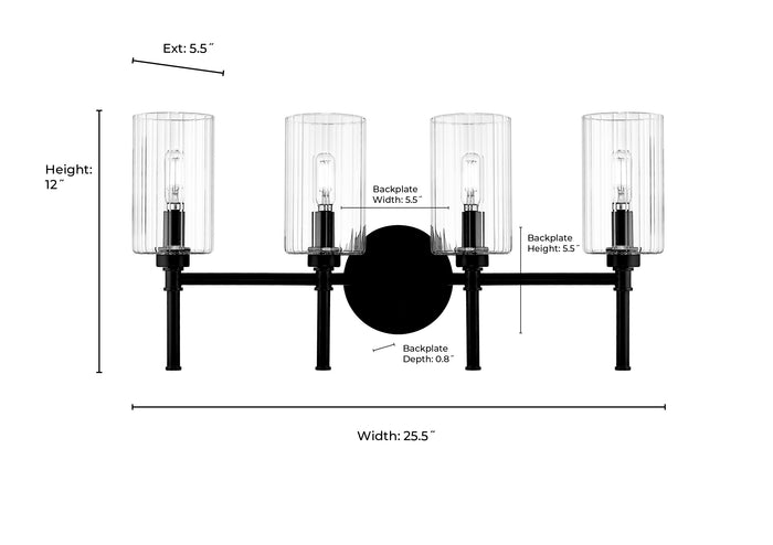 25.5'' Chastine Polished Nickel 4 Light Bath Vanity
