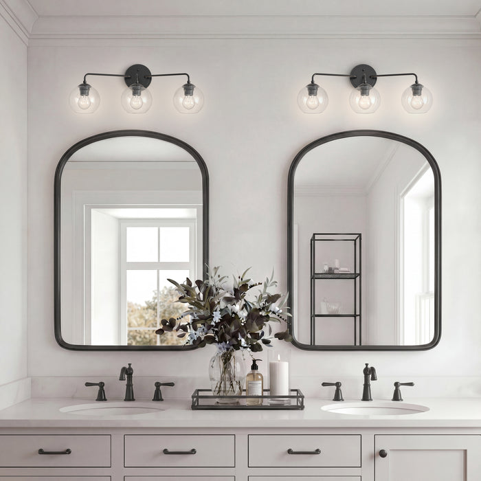 25.5'' Solmer Matte Black 3 Light Bath Vanity