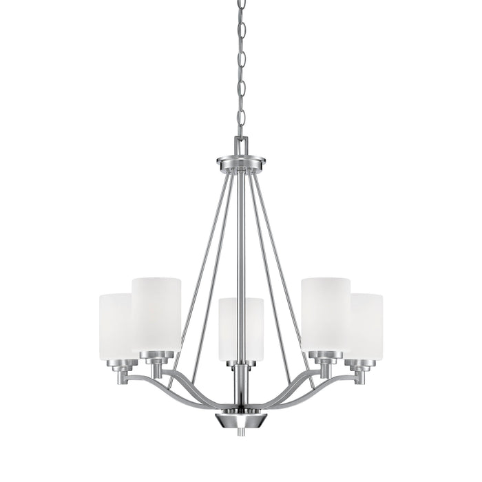 26'' Durham Satin Nickel 5 Light Chandelier