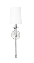 26-inch Brushed Nickel 1-Light Wall Sconce with White Shade