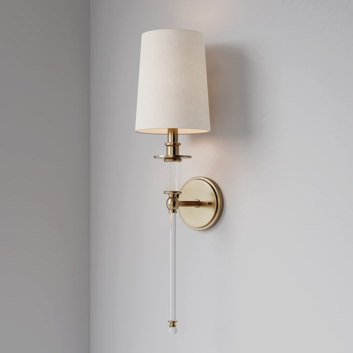 26-inch Modern Gold 1-Light Wall Sconce with White Shade