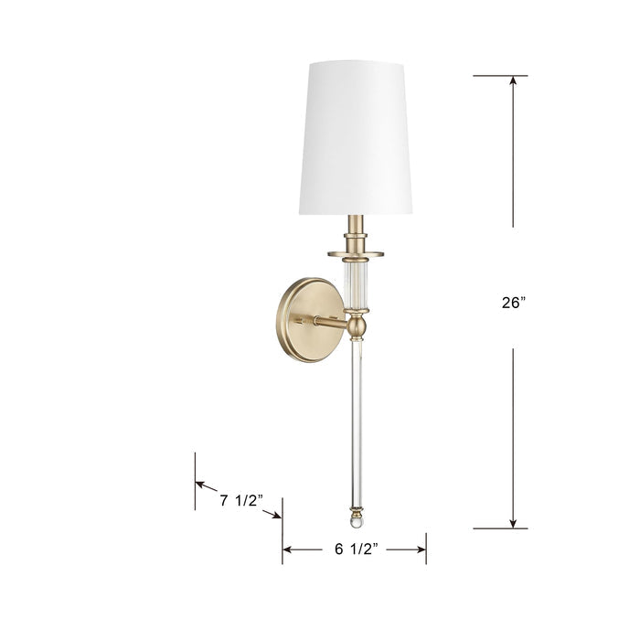 26-inch Modern Gold 1-Light Wall Sconce with White Shade